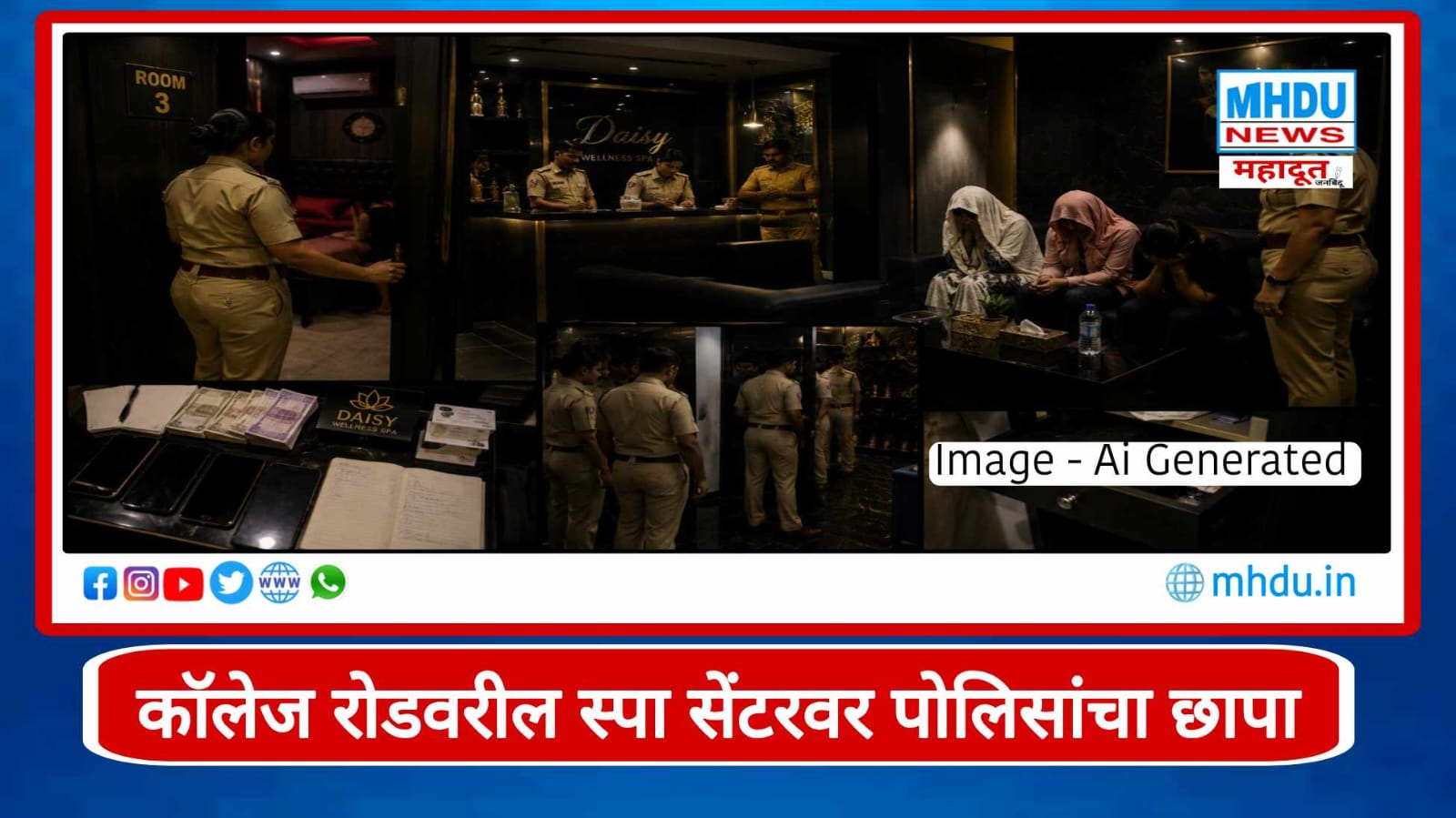 College Road Spa Centre Police Raid Nashik