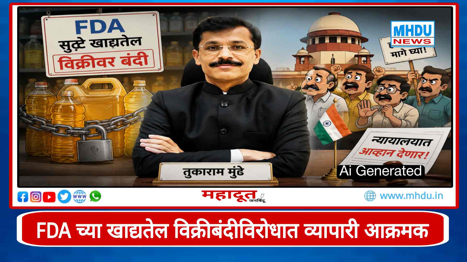 Fda Loose Edible Oil Ban Tukaram Munde Nashik Traders