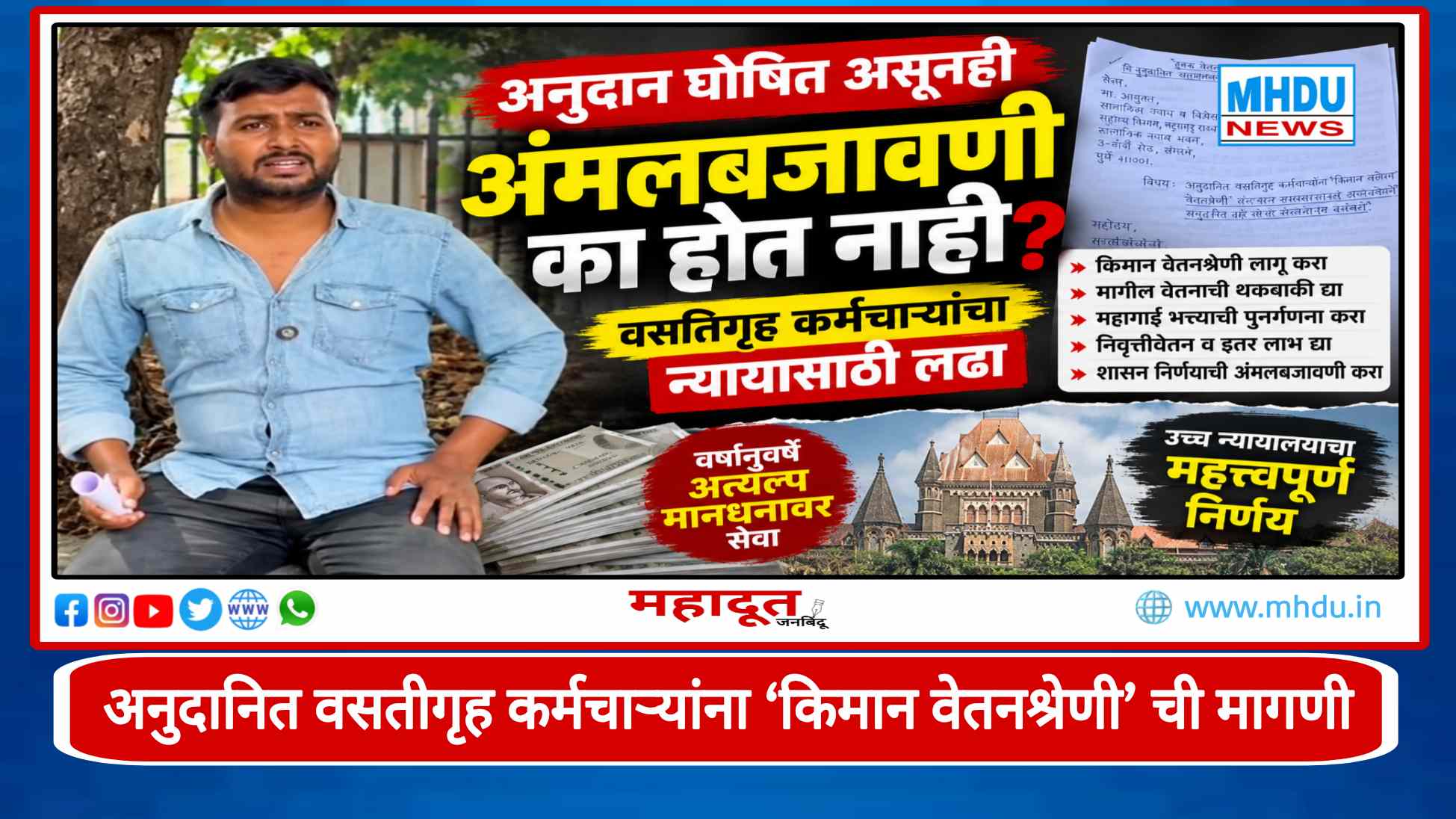 Grant-Aided Hostel Employees Minimum Pay Scale