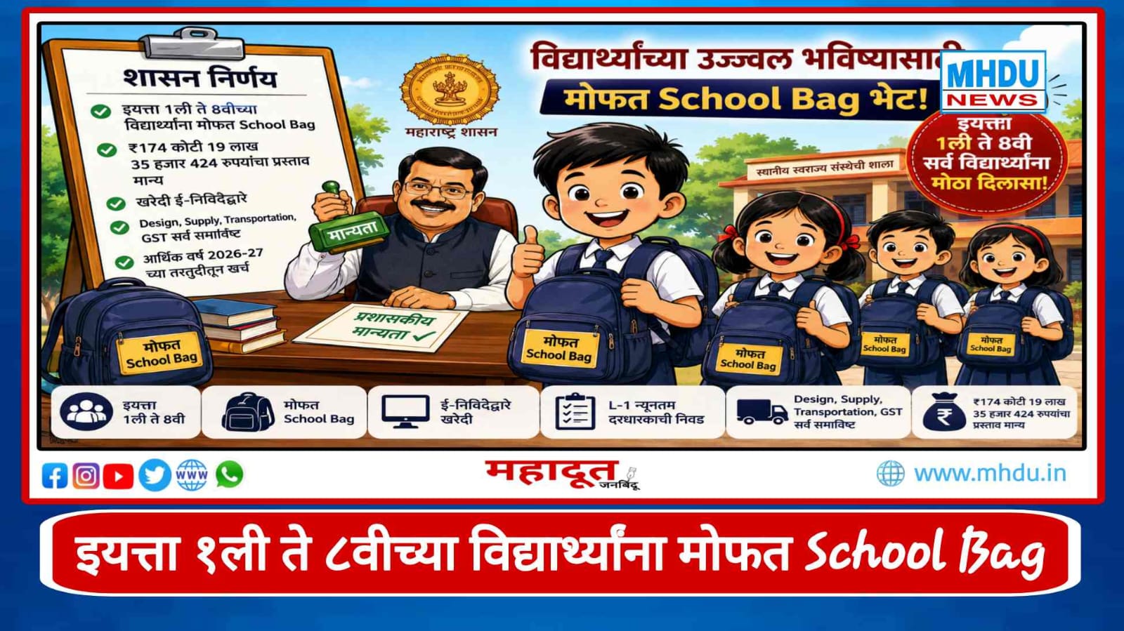Maharashtra Government Free School Bag Scheme 2026