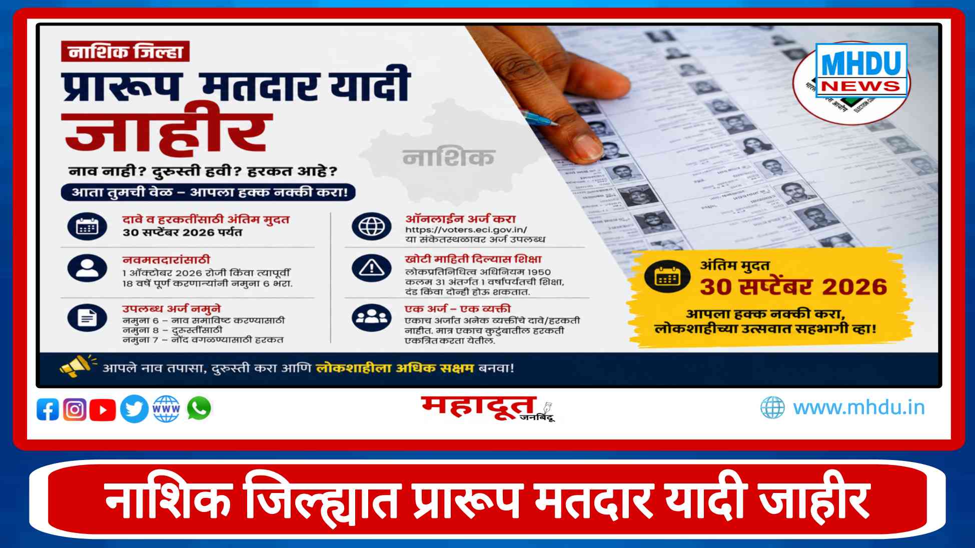 Nashik Draft Voter List 2026