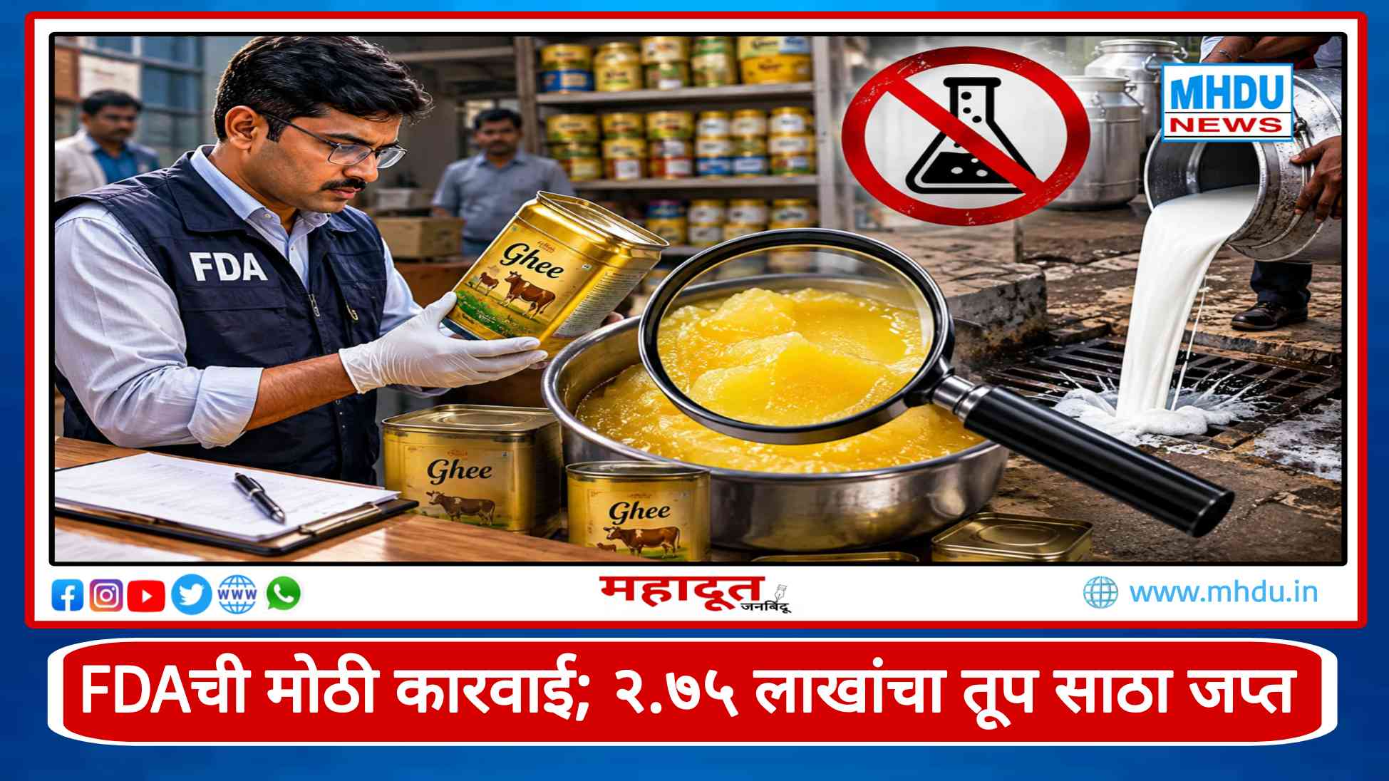 Nashik FDA Action Ghee Seized